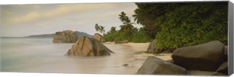 Framed Rocks On The Beach, La Digue Island, Seychelles Print