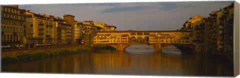 Framed Bridge Across Arno River, Florence, Tuscany, Italy Print