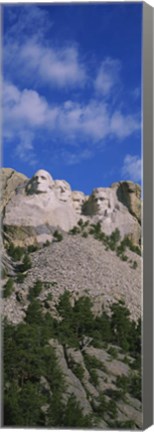 Framed Sculptures of US presidents carved on the rocks of a mountain, Mt Rushmore National Monument, South Dakota, USA Print