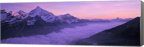 Framed Switzerland, Swiss Alps, Aerial view of clouds over mountains Print