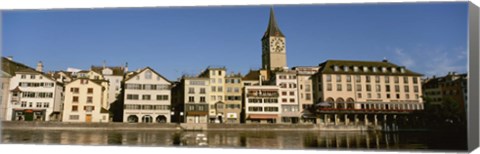 Framed Switzerland, Zurich, Buildings at the waterfront Print