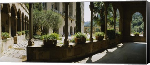 Framed Porch of a building, Montserrat, Barcelona, Catalonia, Spain Print