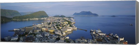 Framed High angle view of a town, Alesund, More og Romsdall, Norway Print