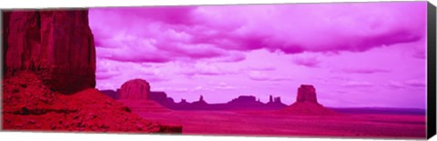 Framed Rock Formations with Purple Clouds, Monument Valley, Arizona, USA Print