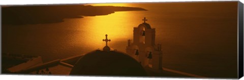 Framed Greece, Santorini, Fira, Church of Anastasis, High angle view of a Church Print