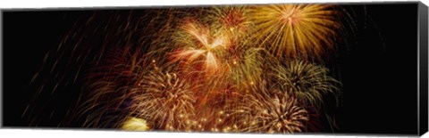 Framed Fireworks exploding at night, Luxembourg Print