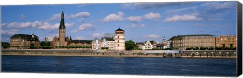 Framed Rhine River, Dusseldorf, Germany Print
