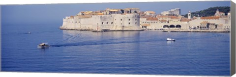 Framed Two boats in the sea, Dubrovnik, Croatia Print