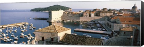 Framed Harbor Of Dubrovnik, Croatia Print