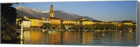 Framed Town At The Waterfront, Ascona, Ticino, Switzerland Print