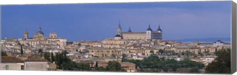 Framed Aerial view of a city, Alcazar, Toledo, Spain Print