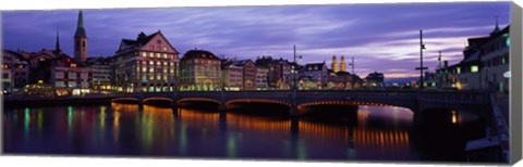 Framed River Limmat Zurich Switzerland Print