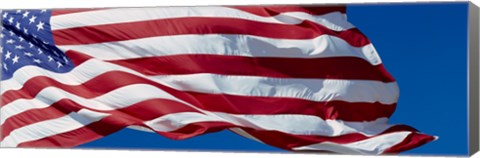 Framed Close-up of an American flag fluttering, USA Print