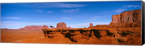 Framed Person riding a horse on a landscape, Monument Valley, Arizona, USA Print