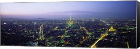 Framed Aerial view of a city, Paris, France Print