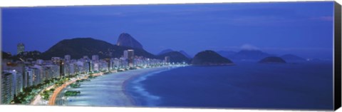 Framed Beach, Copacabana, Rio De Janeiro, Brazil Print