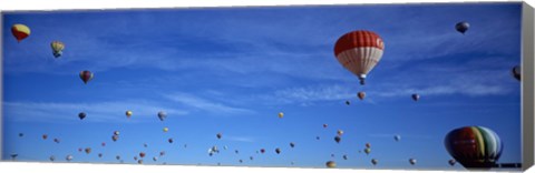 Framed Low angle view of hot air balloons, Albuquerque, New Mexico, USA Print