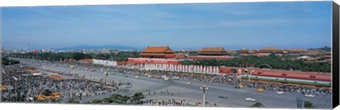 Framed Aerial view of Tiananmen Square Beijing China Print