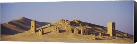 Framed Towers on a landscape, Funerary Towers, Palmyra, Syria Print