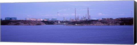 Framed Oil refinery at the coast, Lysekil, Bohuslan, Sweden Print