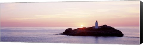 Framed Sunset, Godrevy Lighthouse, Cornwall, England, United Kingdom Print