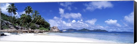 Framed Beach on La Digue Island Seychelles Print