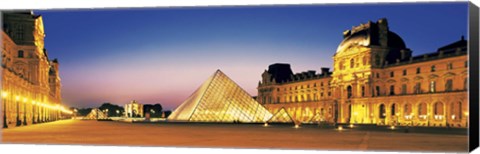 Framed Louvre, Paris, France at Dusk Print