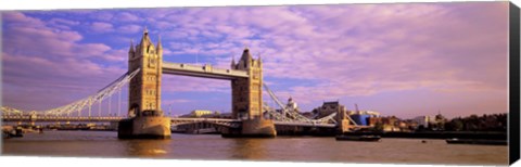 Framed Tower Bridge London England with Purple Sky Print