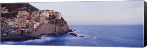 Framed Town on a hillside, Manarola, Riomaggiore, Cinque Terre, Liguria, Italy Print