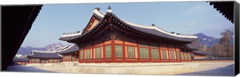 Framed Courtyard of a palace, Kyongbok Palace, Seoul, South Korea, Korea Print