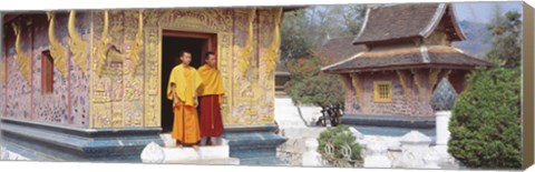 Framed Monks Wat Xien Thong Luang Prabang Laos Print