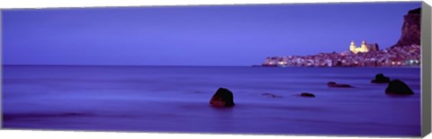 Framed Cefalu At Dusk, Sicily, Italy Print