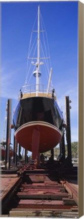 Framed Low angle view of a sailing ship at a shipyard, Antigua Print