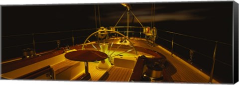 Framed Yacht cockpit at night, Caribbean Print