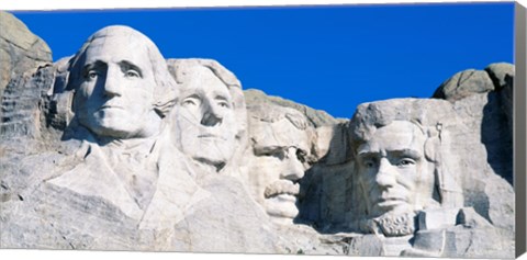 Framed Mount Rushmore in White Print