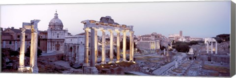 Framed Roman Forum at dusk, Rome, Italy Print