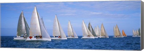 Framed Yachts in the ocean, Key West, Florida, USA Print