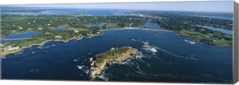 Framed Aerial view of an island, Newport, Rhode Island, USA Print