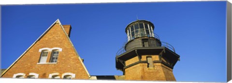 Framed Low angle view of a lighthouse, Block Island, Rhode Island, USA Print