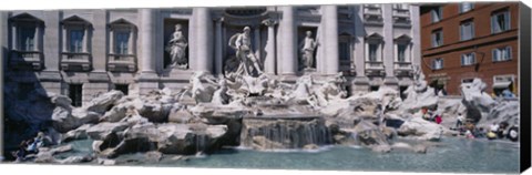 Framed Fountain in front of a building, Trevi Fountain, Rome, Italy Print