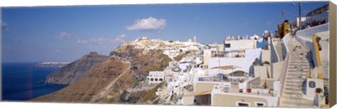 Framed City on a cliff, Santorini, Cyclades Islands, Greece Print