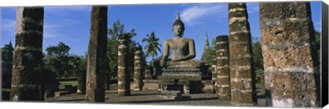 Framed Temple, Wat Mahathat, Sukhothai, Thailand Print