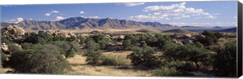 Framed Clouded Sky Over Arid Landscape, Dragoon Mountains, Texas Valley, Arizona, USA Print