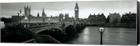 Framed Bridge across a river, Westminster Bridge, Houses Of Parliament, Big Ben, London, England Print