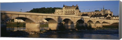 Framed Arch Bridge Near A Castle, Amboise Castle, Amboise, France Print