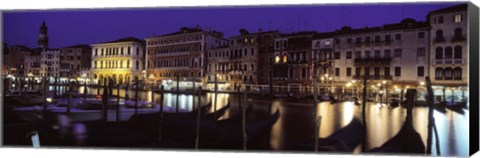 Framed Grand Canal at Night, Venice Italy Print