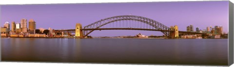 Framed Bridge at dusk, Sydney Harbor Bridge, Sydney, New South Wales, Australia Print