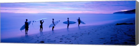 Framed Surfers on Beach Costa Rica Print