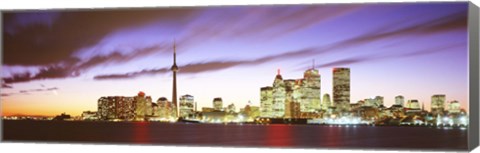 Framed Toronto skyline at dusk, Ontario Canada Print