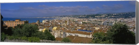 Framed Aerial View Of A City, Nice, France Print